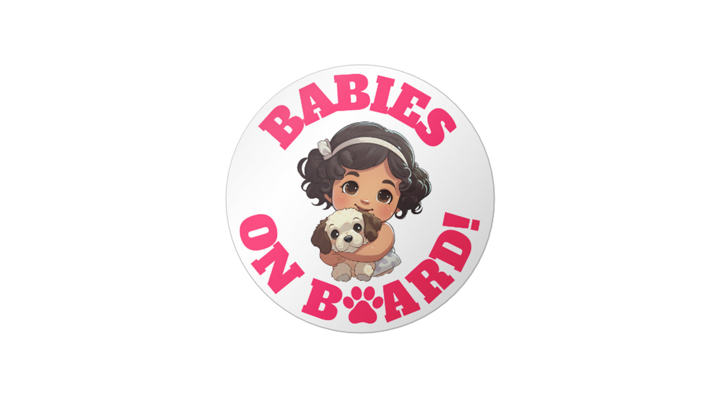 Baby On Board Car Stickers by Insane Grape (Baby and Dog 3)