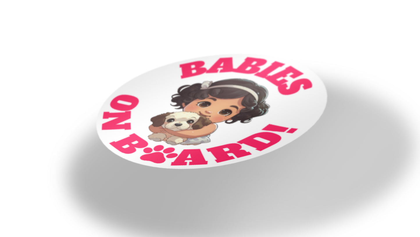 Baby On Board Car Stickers by Insane Grape (Baby and Dog 3)