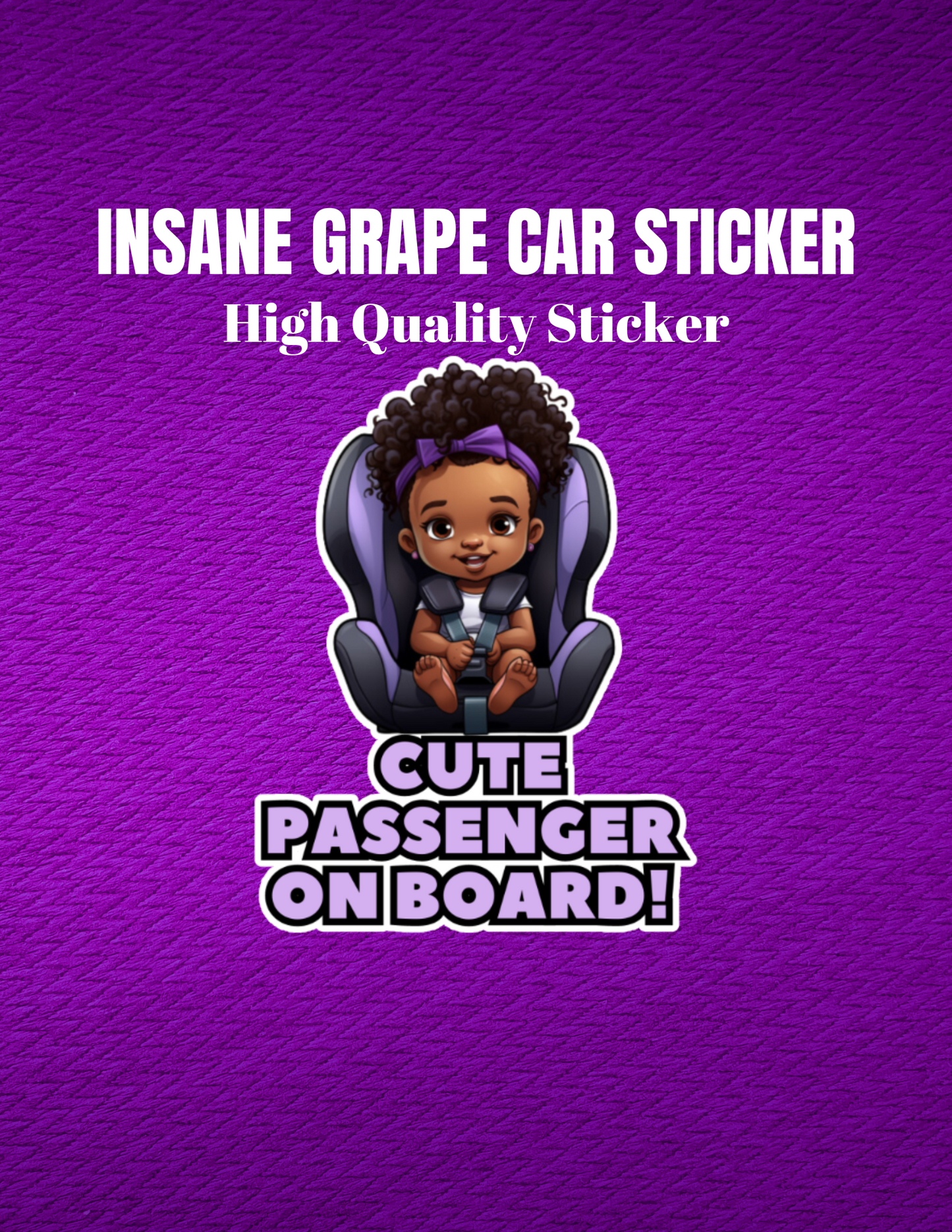 Baby On Board Car Stickers by Insane Grape (Baby in Carseat 1)