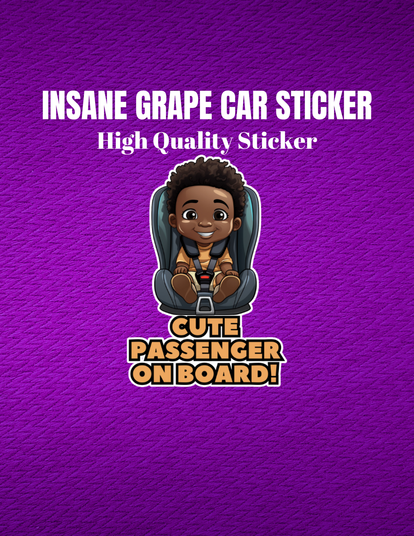 Baby On Board Car Stickers by Insane Grape (Baby in Carseat 2)