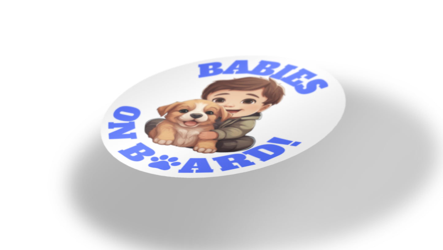 Baby On Board Car Stickers by Insane Grape (Baby and Dog 4)