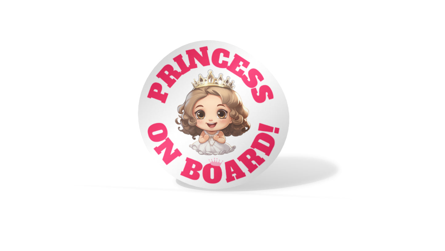 Baby On Board Car Stickers by Insane Grape (Princess 2)
