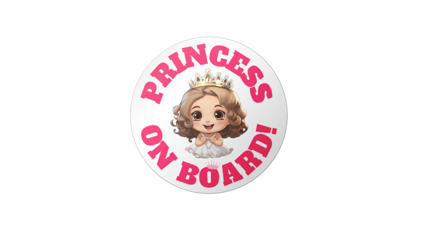 Baby On Board Car Stickers by Insane Grape (Princess 2)
