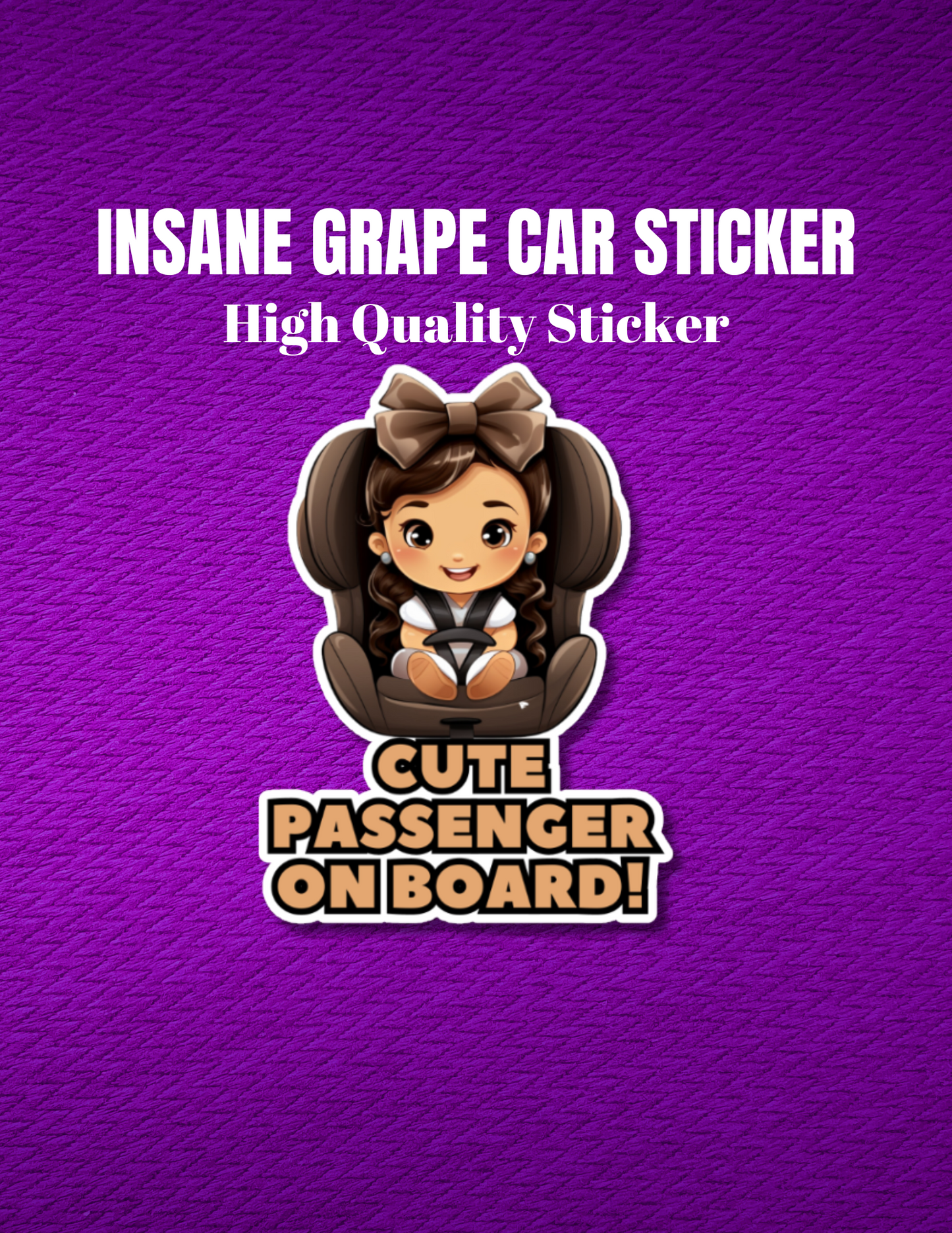 Baby On Board Car Stickers by Insane Grape (Baby in Carseat 4)